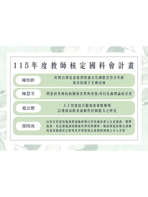115年度教師核定國科會計畫